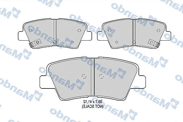 MBF015263 MANDO Комплект тормозных колодок, дисковый тормоз (фото 1)