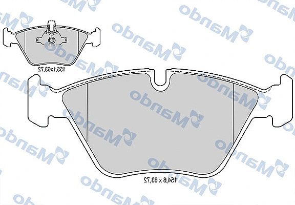 MBF015265 MANDO Комплект тормозных колодок, дисковый тормоз (фото 1)