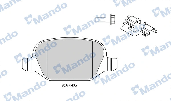 MBF015272 MANDO Комплект тормозных колодок, дисковый тормоз (фото 1)