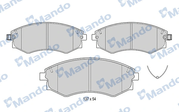 MBF015335 MANDO Комплект тормозных колодок, дисковый тормоз (фото 1)