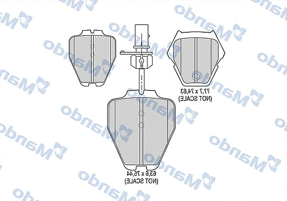 MBF015368 MANDO Комплект тормозных колодок, дисковый тормоз (фото 1)