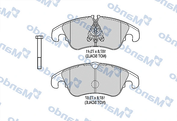 MBF015388 MANDO Комплект тормозных колодок, дисковый тормоз (фото 1)