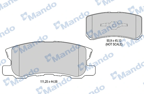 MBF015452 MANDO Комплект тормозных колодок, дисковый тормоз (фото 1)
