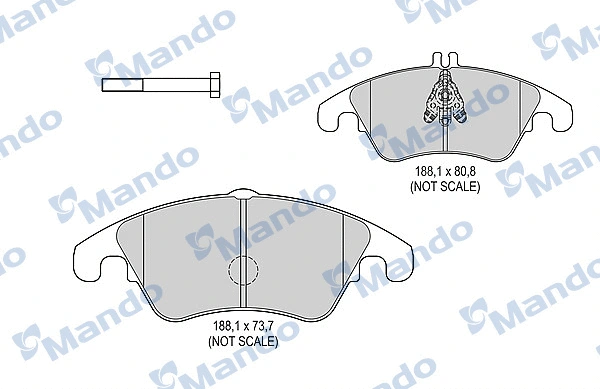 MBF015525 MANDO Комплект тормозных колодок, дисковый тормоз (фото 1)