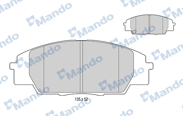 MBF015540 MANDO Комплект тормозных колодок, дисковый тормоз (фото 1)