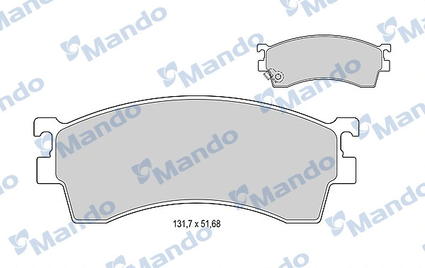MBF015620 MANDO Комплект тормозных колодок, дисковый тормоз (фото 1)