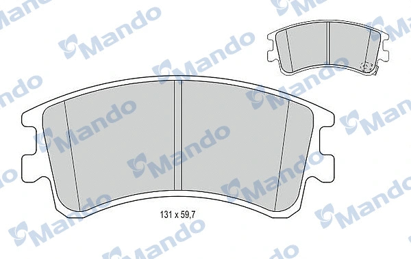 MBF015637 MANDO Комплект тормозных колодок, дисковый тормоз (фото 1)