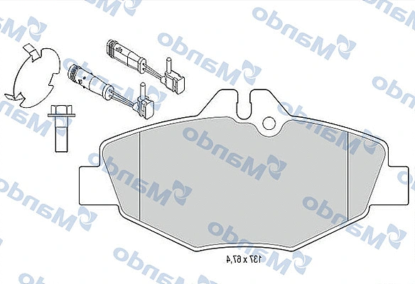 MBF015667 MANDO Комплект тормозных колодок, дисковый тормоз (фото 1)