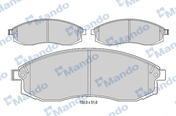 MBF015702 MANDO Комплект тормозных колодок, дисковый тормоз (фото 1)