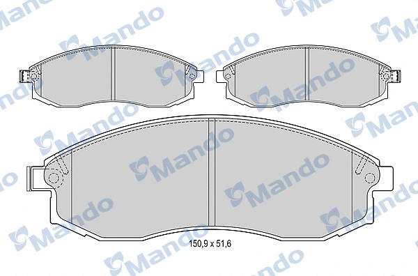 MBF015724 MANDO Комплект тормозных колодок, дисковый тормоз (фото 1)
