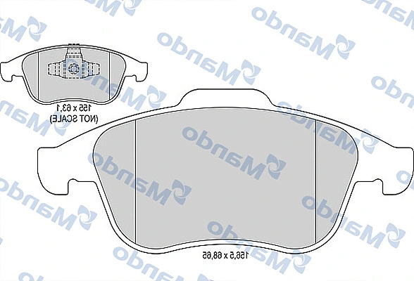 MBF015799 MANDO Комплект тормозных колодок, дисковый тормоз (фото 1)