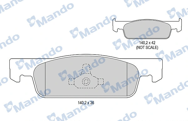 MBF015803 MANDO Комплект тормозных колодок, дисковый тормоз (фото 1)