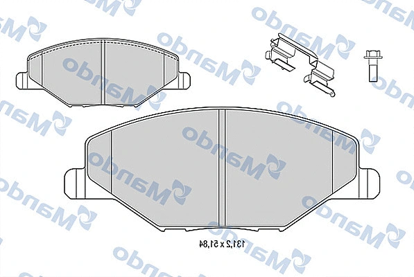 MBF015812 MANDO Комплект тормозных колодок, дисковый тормоз (фото 1)