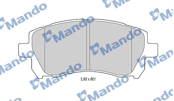 MBF015819 MANDO Комплект тормозных колодок, дисковый тормоз (фото 1)