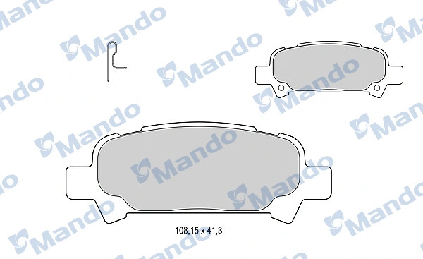 MBF015820 MANDO Комплект тормозных колодок, дисковый тормоз (фото 1)