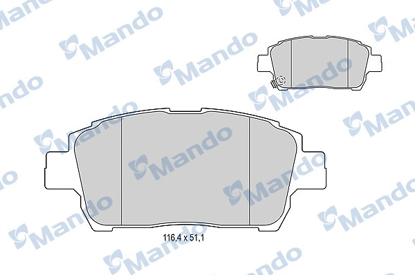 MBF015861 MANDO Комплект тормозных колодок, дисковый тормоз (фото 1)