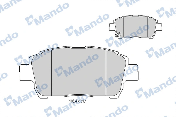 MBF015867 MANDO Комплект тормозных колодок, дисковый тормоз (фото 1)