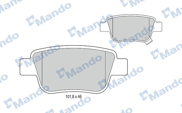 MBF015872 MANDO Комплект тормозных колодок, дисковый тормоз (фото 1)