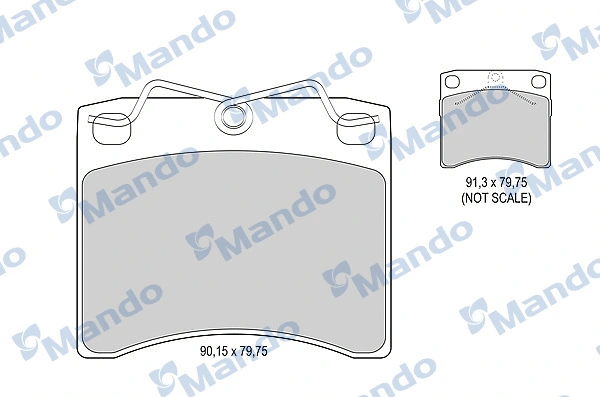 MBF015892 MANDO Комплект тормозных колодок, дисковый тормоз (фото 1)