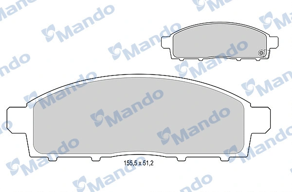 MBF015999 MANDO Комплект тормозных колодок, дисковый тормоз (фото 1)