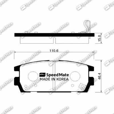 SM-BPH018 SpeedMate Комплект тормозных колодок, дисковый тормоз (фото 1)