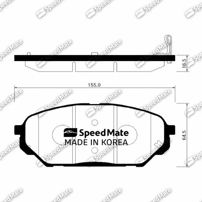 SM-BPH039 SpeedMate Комплект тормозных колодок, дисковый тормоз (фото 1)