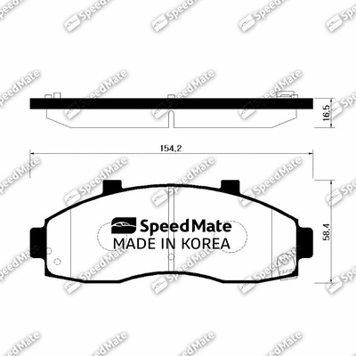 SM-BPK015 SpeedMate Комплект тормозных колодок, дисковый тормоз (фото 1)