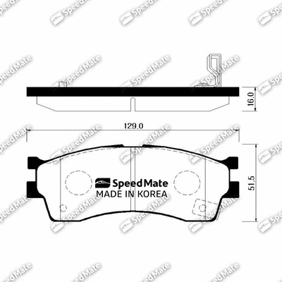 SM-BPK017 SpeedMate Комплект тормозных колодок, дисковый тормоз (фото 1)