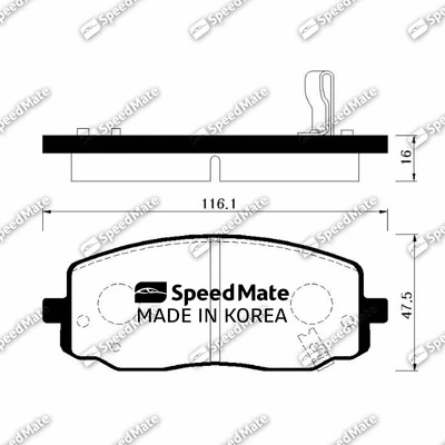 SM-BPK027 SpeedMate Комплект тормозных колодок, дисковый тормоз (фото 1)