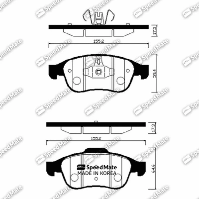 SM-BPS010 SpeedMate Комплект тормозных колодок, дисковый тормоз (фото 1)