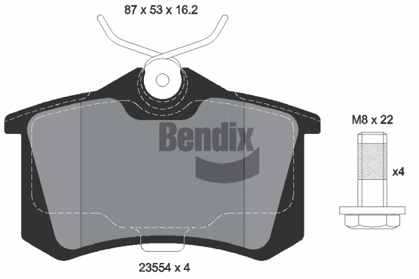 BPD1015 BENDIX Braking Комплект тормозных колодок, дисковый тормоз (фото 1)