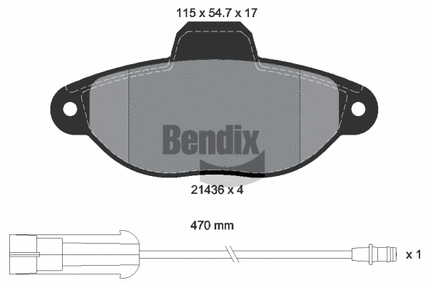 BPD1020 BENDIX Braking Комплект тормозных колодок, дисковый тормоз (фото 1)