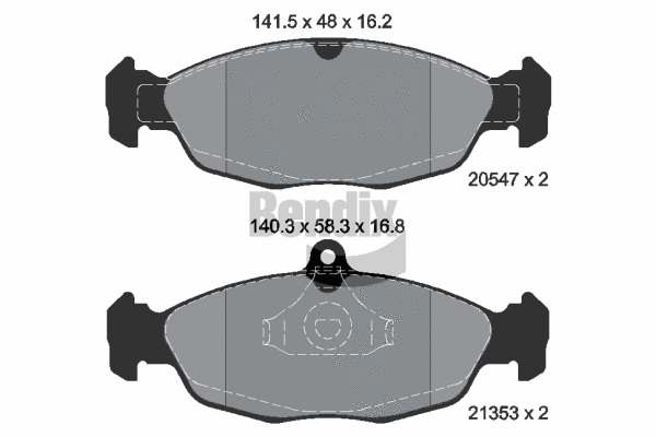 BPD1052 BENDIX Braking Комплект тормозных колодок, дисковый тормоз (фото 1)