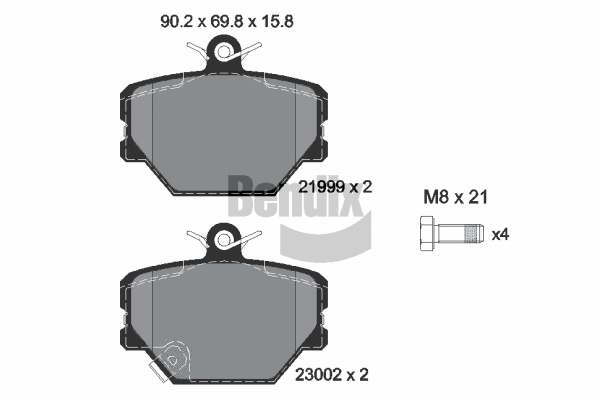 BPD1054 BENDIX Braking Комплект тормозных колодок, дисковый тормоз (фото 1)