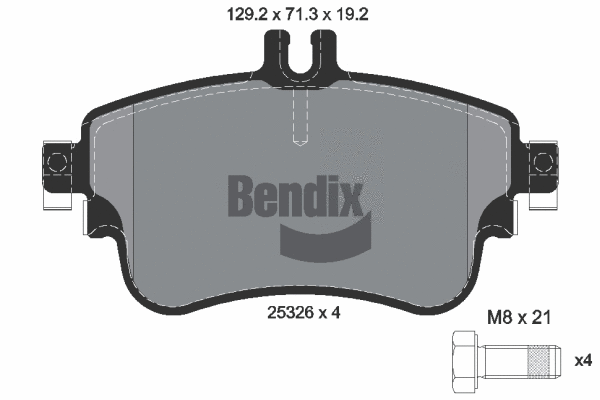 BPD1088 BENDIX Braking Комплект тормозных колодок, дисковый тормоз (фото 1)