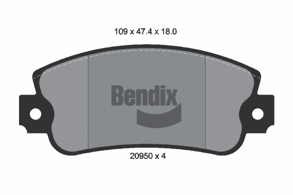 BPD1111 BENDIX Braking Комплект тормозных колодок, дисковый тормоз (фото 1)