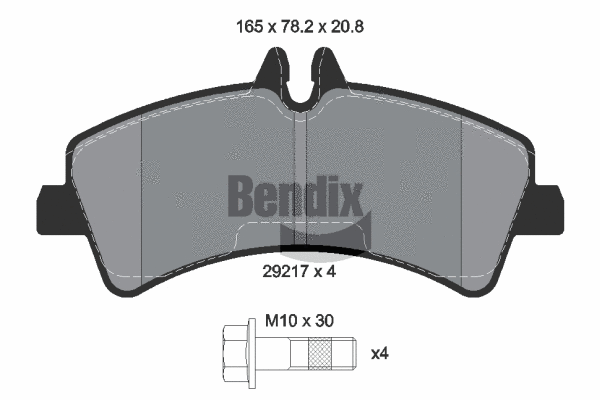 BPD1116 BENDIX Braking Комплект тормозных колодок, дисковый тормоз (фото 1)