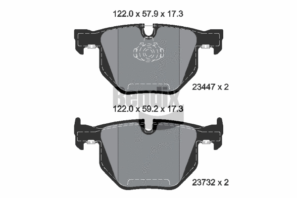 BPD1166 BENDIX Braking Комплект тормозных колодок, дисковый тормоз (фото 1)