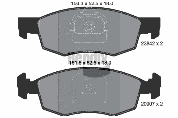 BPD1222 BENDIX Braking Комплект тормозных колодок, дисковый тормоз (фото 1)