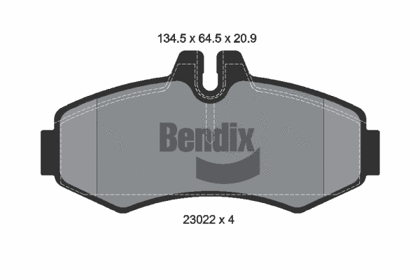 BPD1257 BENDIX Braking Комплект тормозных колодок, дисковый тормоз (фото 1)