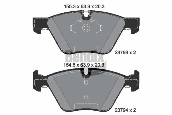 BPD1263 BENDIX Braking Комплект тормозных колодок, дисковый тормоз (фото 1)