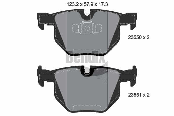 BPD1272 BENDIX Braking Комплект тормозных колодок, дисковый тормоз (фото 1)