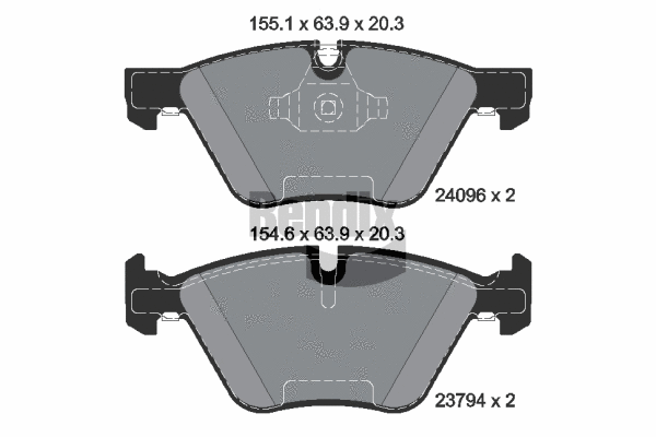 BPD1276 BENDIX Braking Комплект тормозных колодок, дисковый тормоз (фото 1)