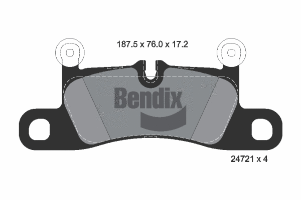 BPD1279 BENDIX Braking Комплект тормозных колодок, дисковый тормоз (фото 1)