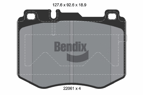 BPD1280 BENDIX Braking Комплект тормозных колодок, дисковый тормоз (фото 1)