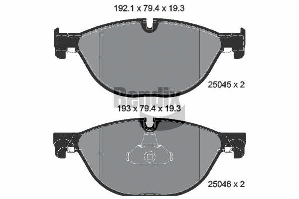 BPD1281 BENDIX Braking Комплект тормозных колодок, дисковый тормоз (фото 1)