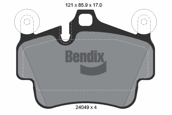 BPD1288 BENDIX Braking Комплект тормозных колодок, дисковый тормоз (фото 1)