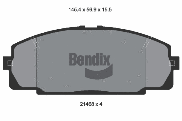 BPD1297 BENDIX Braking Комплект тормозных колодок, дисковый тормоз (фото 1)