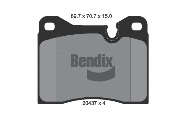 BPD1315 BENDIX Braking Комплект тормозных колодок, дисковый тормоз (фото 1)