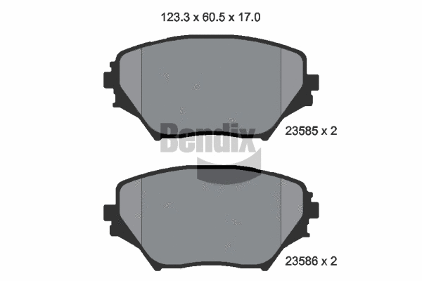 BPD1335 BENDIX Braking Комплект тормозных колодок, дисковый тормоз (фото 1)